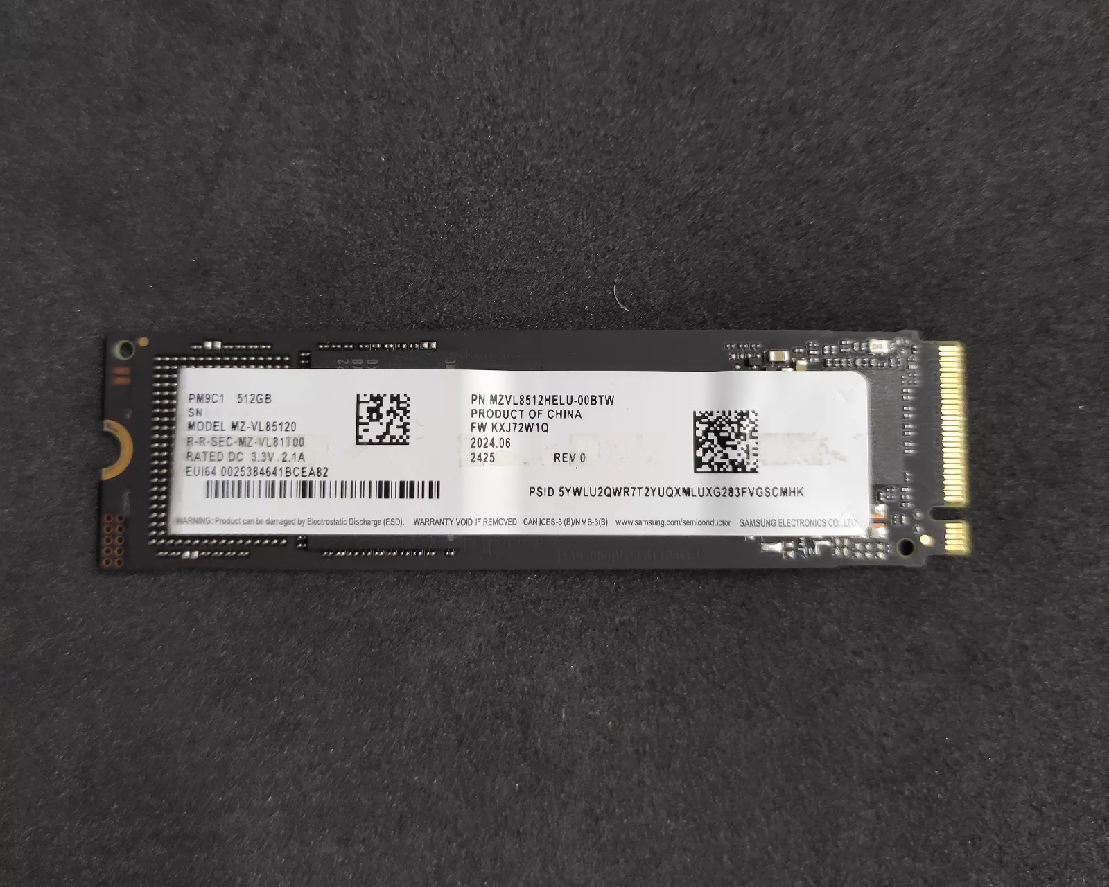 Samsung PM9C1 512GB Nvme SSD